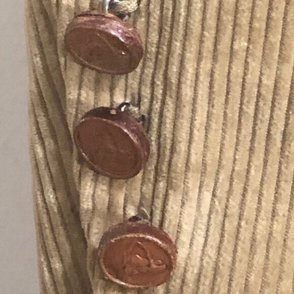 Vintage Larry Mahan Cowboy Corduroy Jacket Tan Western Blazer Horse Head Buttons - Picture 4 of 15